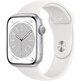 Apple Watch (Series 9) September 2023 - Wifi Only - 45 - Aluminium Silver - Sport band White
