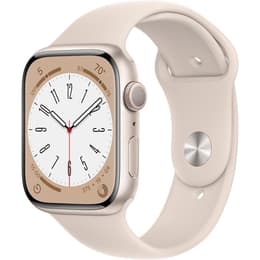 Apple Watch (Series 8) September 2022 - Cellular - 45 - Aluminium Beige - Sport band Starlight
