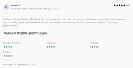 Back Market Review of MacBook Air 13