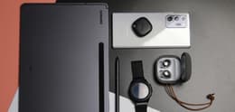 samsung phone, tablet and headphones on a table