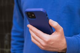 Blue iPhone 12 Case in hand