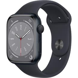 Apple Watch (Series 8) September 2022 - Wifi Only - 45 mm - Aluminium Black - Sport band Black