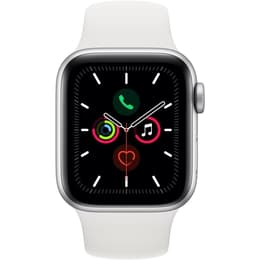 Apple Watch (Series 5) September 2019 - Wifi Only - 44 mm - Aluminium Silver - Sport Band White