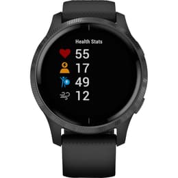 Garmin - Venu Smartwatch 43mm Fiber-Reinforced Polymer - Black With Silicone Band