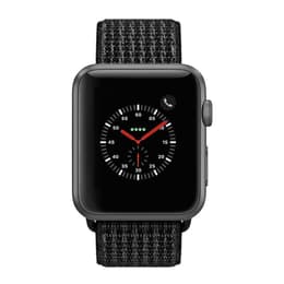 Apple Watch (Series 3) September 2017 - Cellular - 42 mm - Stainless steel Space Black - Sport Loop Band Black