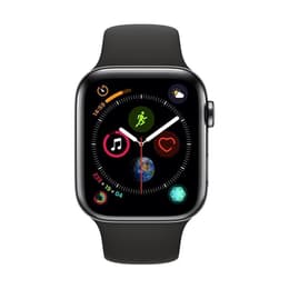 Apple Watch (Series 4) September 2018 - Cellular - 44 mm - Stainless steel Space Black - Sport Band Black