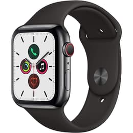 Apple Watch (Series 5) September 2019 - Cellular - 44 mm - Stainless steel Space Black - Sport Band Black