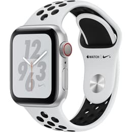 Apple Watch (Series 4) September 2018 - Cellular - 40 mm - Aluminium Silver - Nike Sport Band Platinum/Black