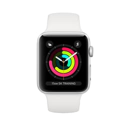 Apple Watch (Series 3) September 2017 - Wifi Only - 38 mm - Aluminium Silver - Sport band White