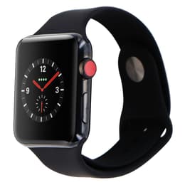 Apple Watch (Series 3) - Cellular - 42 mm - Stainless steel Space Black - Sport Band Black