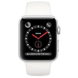 Apple Watch (Series 3) September 2017 - Cellular - 42 mm - Aluminium Stainless Steel - Sport Band White