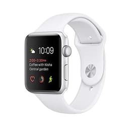 Apple Watch (Series 2) December 2016 - Wifi Only - 42 mm - Aluminium Silver - Sport Band White