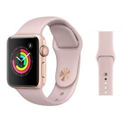 Apple Watch (Series 3) September 2017 - Cellular - 38 mm - Aluminium Rose Gold - Sport Band Pink Sand
