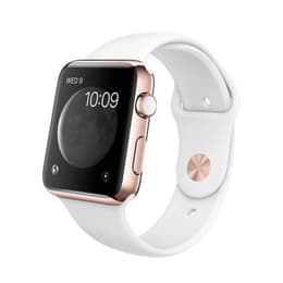 Apple Watch (Series 3) September 2017 - Cellular - 42 mm - Aluminium Rose Gold - Sport Band White