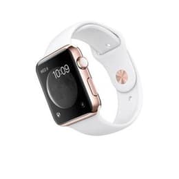 Apple Watch (Series 3) September 2017 - Cellular - 42 mm - Aluminium Rose Gold - Sport Band White