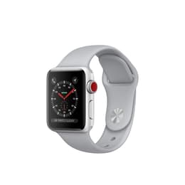 Apple Watch (Series 3) September 22, 2017 - Cellular - 38 mm - Aluminium Silver Aluminum - Sport Band Silver