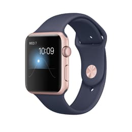 Apple Watch (Series 1) September 2016 - Wifi Only - 42 mm - Aluminium Rose Gold - Sport Band Midnight Blue