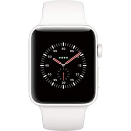 Apple Watch (Series 3) September 2016 - Cellular - 42 mm - Ceramic Ceramic White - Sport Band White Sport