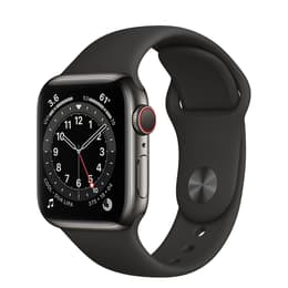 Apple Watch (Series 6) September 2020 - Cellular - 40 mm - Aluminium Space gray - Sport Band Black