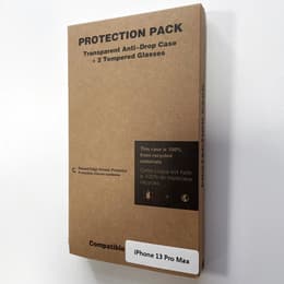 iPhone 13 Pro Max case and 2 protective screens - Recycled plastic - Transparent