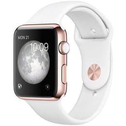Apple Watch (Series 3) September 2017 - Cellular - 38 mm - Aluminium Gold - Sport Band White