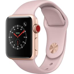 Apple Watch (Series 3) September 2017 - Cellular - 38 mm - Aluminium Gold - Sport band Pink sand