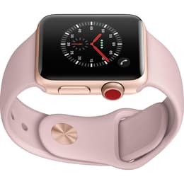 Apple Watch (Series 3) September 2017 - Cellular - 38 mm - Aluminium Gold - Sport band Pink sand