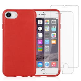 Case iPhone SE (2022/2020)/8/7/6/6S and 2 protective screens - Compostable - Red