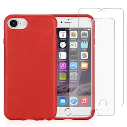 iPhone SE (2022/2020)/8/7/6/6S case and 2 protective screens - Compostable - Red