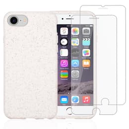 Case iPhone SE (2022/2020)/8/7/6/6S and 2 protective screens - Compostable - White