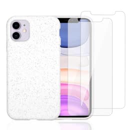 iPhone 11 case and 2 protective screens - Compostable - White