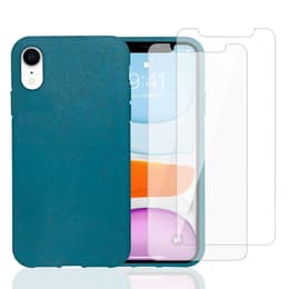 Case iPhone XR and 2 protective screens - Compostable - Blue