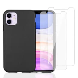 iPhone 11 case and 2 protective screens - Compostable - Black