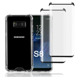 Case Galaxy S8 and 2 protective screens - Recycled plastic - Transparent