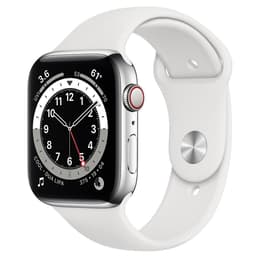 Apple Watch (Series 6) September 2020 - Cellular - 40 mm - Aluminium Silver - Sport band White