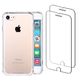 Case iPhone SE (2022/2020)/8/7 and 2 protective screens - TPU / Polycarbonate - Transparent