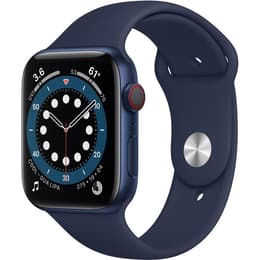 Apple Watch (Series 6) September 2020 - Cellular - 44 mm - Aluminium Blue - Sport band Deep navy