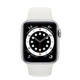 Apple Watch (Series 6) September 2020 - Cellular - 44 mm - Aluminium Silver - Sport band White