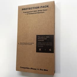 Case iPhone 11 Pro Max and 2 protective screens - Recycled plastic - Transparent
