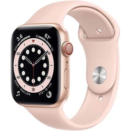 Apple Watch (Series 6) September 2020 - Cellular - 44 mm - Aluminium Gold - Sport band Pink sand