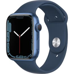 Apple Watch (Series 7) October 2021 - Cellular - 45 mm - Aluminium Blue - Sport band Abyss Blue