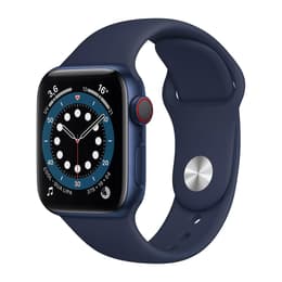 Apple Watch (Series 6) September 2020 - Wifi Only - 40 mm - Aluminium Blue - Sport band Black