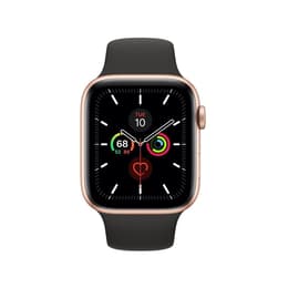 Apple Watch (Series 5) September 2019 - Cellular - 44 mm - Aluminium Gold - Sport band Black