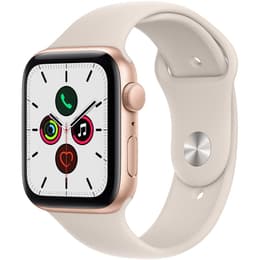 Apple Watch (Series SE) September 2020 - Cellular - 44 mm - Aluminium Gold - Sport band White