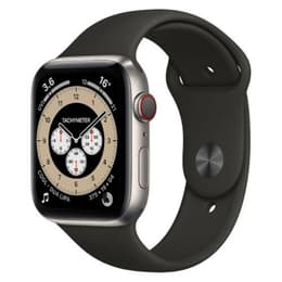 Apple Watch (Series 6) September 2020 - Cellular - 40 mm - Titanium Silver - Sport band Black