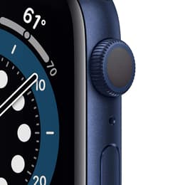 Apple Watch (Series 6) September 2020 - Wifi Only - 44 mm - Stainless steel Blue - Sport band Blue