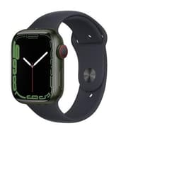 Apple Watch (Series 7) October 2021 - Cellular - 45 mm - Aluminium Green - Sport band Black
