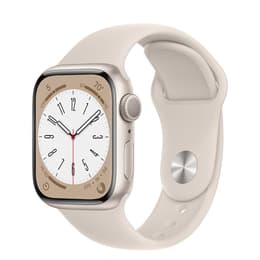 Apple Watch (Series 8) September 2022 - Wifi Only - 41 mm - Aluminium Starlight - Sport band Starlight