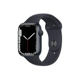 Apple Watch (Series 7) September 2021 - Cellular - 45 mm - Aluminium Midnight - Sport band Black