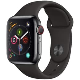 Apple Watch (Series 4) September 2018 - Cellular - 40 mm - Stainless steel Black - Sport band Black